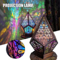 Miniatyrbild 5 av 5: Bohemisk mosaik stjärnhimmel golvprojektioner lampa bord säng
