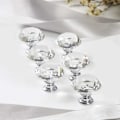 Miniatyrbilde 5 av 5: 6 stk skap knotter, 30 mm skuffhåndtak Krystallglass diamantformede skap Dørknotter for kommodeskuffer og kjøkken, baderomsskap, kontor