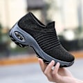 Miniatyrbillede 4 af 4: Fjäder - Flade Slip-on Platform, Mesh Sock Sneakers, Sko (Sæt 1) Grå 41 Gray