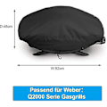 Miniatyrbilde 1 av 3: Deksel for Weber Q2000 / Q2200 / Q200 Grill, Vanntett Grilldeksel for Weber