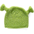 Miniatyrbilde 1 av 3: Unisex håndlagde Shrek-luer - Varme og holdbare håndlagde luer - Ull vinterlue for kvinner og menn - Grønn