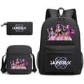 KPop Demon Hunters Backpack Students School Bag Pencil Case Shoulder Bag 3-piece Set _a A Black-FA- Black Style B