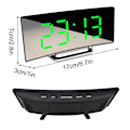Miniatyrbild 6 av 10: 7 tums digital väckarklocka Böjd dimbar LED elektronisk White