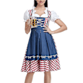 Miniatyrbild 1 av 5: Tysk Oktoberfestdräkt för kvinnor Vuxen Dirndl Traditionell bayersk ölkarneval Fraulein Cosplay Red