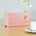 Miniatyrbillede 1 af 5: Trådløs Wifi Router Hylde Opbevaringsboks Væghængt ABS Organiser Pink