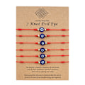 Miniatyrbillede 1 af 5: 6 STK/ SET Onde Øje Armbånd Lucky 7 Knude type1
