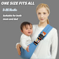 Miniatyrbillede 2 af 5: Wildride Bæresele til Småbørn - 2024 Ny Baby Sling Bæresele Nyfødt til Småbørn, Justerbar Baby Bæresele Sling, Bærer 10-60 lbs (Sort Sejlbåd) Black Sailboat