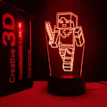 Miniatyrbillede 1 af 5: 3D natlampe 16 farver Illusion bordlampe med fjernbetjening USB genopladelig til juleindretning i soveværelset --- My World
