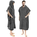 Pikkukuva 5 / 5: Bytrock Extra suuri paksu rantapyyhe hupulla. Surfponcho miehille ja naisille helppoon vaihtoon julkisesti. Nopeasti kuivuva mikro
