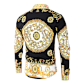Pikkukuva 2 / 2: Herr Royal Print-Kaulus Luksus Slim Fit Paita Business Pitkähihainen Toppi Juhlaan CNMR Musta XL Black