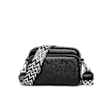 Miniatyrbild 1 av 5: Crossbody-väska i läder för kvinnor - Liten axelväska med dragkedja - Hög kvalitet black