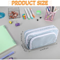 Miniatyrbillede 3 af 7: Aprikos Pennetui med Lommer Stor Pennetui Multifunktionel Pennetui Preppy Pennetui Papirvarer Organizer Æstetiske Makeuptasker Blue