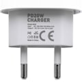 Miniatyrbilde 3 av 3: 2-pakning - iPhone-lader - Hurtiglader - Adapter + Kabel 20W Hvit White 4-Pack Samsung 25W
