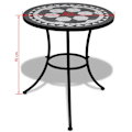 Miniatyrbillede 4 af 5: vidaXL Mosaikbord sort og hvid 60 cm 16000 black