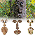 Miniatyrbillede 3 af 9: Gammel Mandens Visdomsfulde Træ Ansigt Statuette Klemmer Kigger Skulpturer de