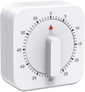 Kitchen Timer, 60 Minutes/1 Hour Countdown Alarm Reminder Egg Timers White Square Wind-Up Mechanical Timer for Baking Boiling Eggs Cooker Teacher-FA-
