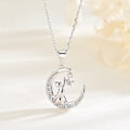 Miniatyrbild 3 av 5: S925 sterling silver enkelt temperament måne katt zirkonhänge