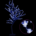 Miniatyrbillede 3 af 8: vidaXL Plastgran 128 LED'er Kirsebærblomster Blåt Lys 120 cm 2360 black