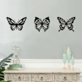 Miniatyrbillede 5 af 7: 3 stk. Metal Vægskulptur Butterfly Udskæring Vægskulptur Metal