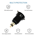 Miniatyrbillede 6 af 8: Motorcykel Aluminium DIN Hella Stik Dobbelt USB Hurtigoplader Adapter-FA3- A9