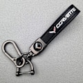 Miniatyrbillede 1 af 5: Personlig metal logo bilnøglering - Herre læder nøglering Tes Tes Tesla Silver Hardware