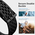 Miniatyrbillede 4 af 4: Kompatibel med Fitbit Charge 5 Bands/Charge 6 Bands til kvinder og mænd, blødt åndbart sportsbånd, justerbart håndledsrem, sort