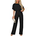 Miniatyrbillede 1 af 5: Dame Jumpsuit Romper Strandferie Body Raka ben Sort Black XL