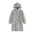 Miniatyrbild 1 av 2: Mub- Lat par morgonrock pullover filt huva utomhus inomhus varm TV-filt hoodie filt Ljusgrå version Light gray version L
