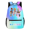 Miniatyrbild 1 av 5: Flickor Regnbåge Roblox Ryggsäck Skolväska, Ombre