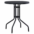 Pikkukuva 4 / 4: vidaXL Puutarhapöytä musta 80 cm teräs ja lasi black 11500
