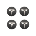 Miniatyrbild 1 av 5: Passar Tesla Model 3 Hjulnavkapsel Logotyp - Mörkgrå Silver Logotyp (Fyra-pack)