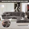 Miniatyrbild 3 av 5: Tjocka plyschkanin-soffaöverdrag 1 2 3-sits, Funny Fuzzy cover, varma sammetssoffa kuddfodral (90x180 cm)
