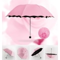 Pikkukuva 5 / 5: Damparasoll Paraply UV-skydd för kvinnor Parasol Lätt Anit-UV Paraplyer för Sommarsolskydd Princess Pink
