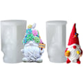 Miniatyrbillede 1 af 5: Tomte Lys Silikonform Støbeform Dværg Gips Silikon Gnome G