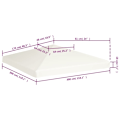 Miniatyrbild 5 av 6: vidaXL Paviljongtak 310 g/m² 3x3 m gräddvit white 3600