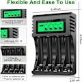 Miniatyrbillede 5 af 5: Genopladeligt batteri hurtigoplader, LCD til Ni-MH/Ni-CD AA/AAA, uafhængig kortplads og USB hurtigopladning
