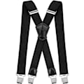 Miniatyrbilde 1 av 5: Ekstra sterke metallklips 4 cm brede Heavy Duty bukseseler One Size Passer alle menn og kvinner Justerbar og elastisk X-form (svart)