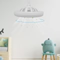 Miniatyrbilde 2 av 4: Lett og fjernstyrt takviftelys, stille takvifte med timer, soverom med lys, plug-in bærbar veggvifte yellow