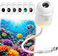 Galaxy Projector Night Light, 2-in-1 Holographic Star Projector 5D Plug and Play HD Smart Dynamic Ceiling Projector Lamp-FA- With 6 films