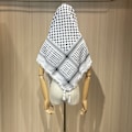 Miniatyrbillede 2 af 2: Palæstinaskjold, Keffiyeh, Arafat Hatta, vævet med frynser, Shemagh Keffiyeh Arabisk hundetand 100 % bomuld Unisex tørklæder Gul