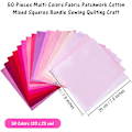 Miniatyrbillede 2 af 5: 50 stk. 20 x 20 cm Multi-Colors Blandet Bomulds Patchworkstof
