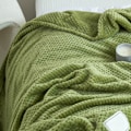 Miniatyrbillede 3 af 5: Kølig fleece tæppe sommer kold enkelt lur tæppe til sofa seng kontor grøn 100x120cm