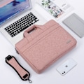 Miniatyrbild 3 av 6: Laptopväska, 15,6 tum, vattentät, stöttålig, notebook axelväska, med axelrem och dolt handtag, rosa