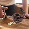 Miniatyrbilde 3 av 5: 1,8 m lærhundekobbel, 1,9 cm flettet lærhundekobbel, mykt