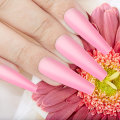 Miniatyrbilde 3 av 6: Sminke _ 100 stk lange ballettfalske negler _ ensfarget med pink