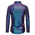 Pikkukuva 3 / 5: Miesten Paillettipaita Pitkähihainen Paita Juhliin Yökerhoon Tummansininen dark blue 4XL
