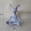 Pikkukuva 4 / 8: Sfinx-kissa Meditera Staty Söt hårlös katt Yoga Sittande Samlarfigur för rum Skrivbordsdekoration White