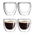 Pikkukuva 1 / 4: 4 kpl kaksinkertaiset lasit, kaksinkertaiset espressokupit, 80 ml