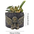 Miniatyrbilde 2 av 5: Sett med 2 blomsterpotter i harpiks til sukkulenter - Bonsai-Little Angel