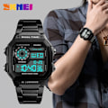 Miniatyrbilde 4 av 6: SKMEI 1335 armbånd i rustfritt stål Digitalt klokke reloj hombre Watch Herr 5Bar vanntett klokker Rose